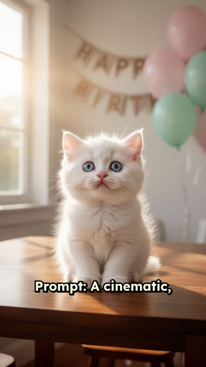 Birthday Kitten Cupcake Celebration