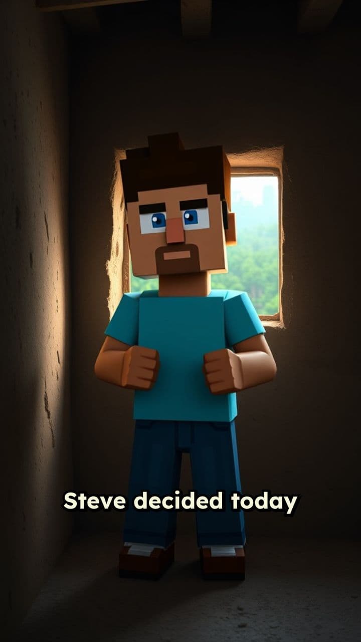 Steve's Eventful Day in Minecraft