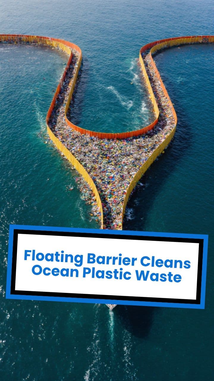 Floating Barrier Cleans Ocean Plastic Waste