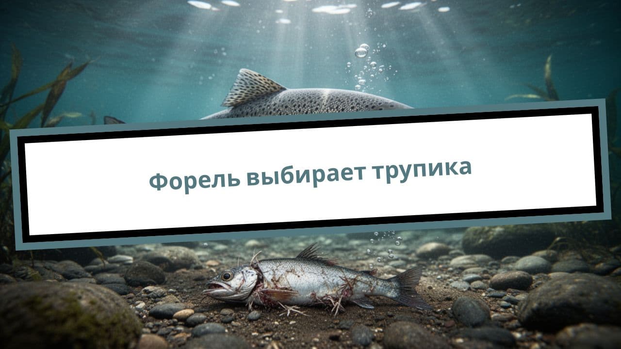 Форель выбирает трупика