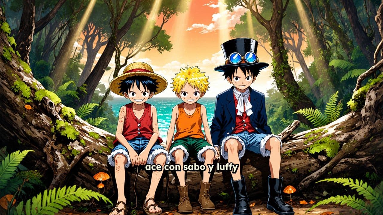 Ace, Sabo y Luffy de pequeños