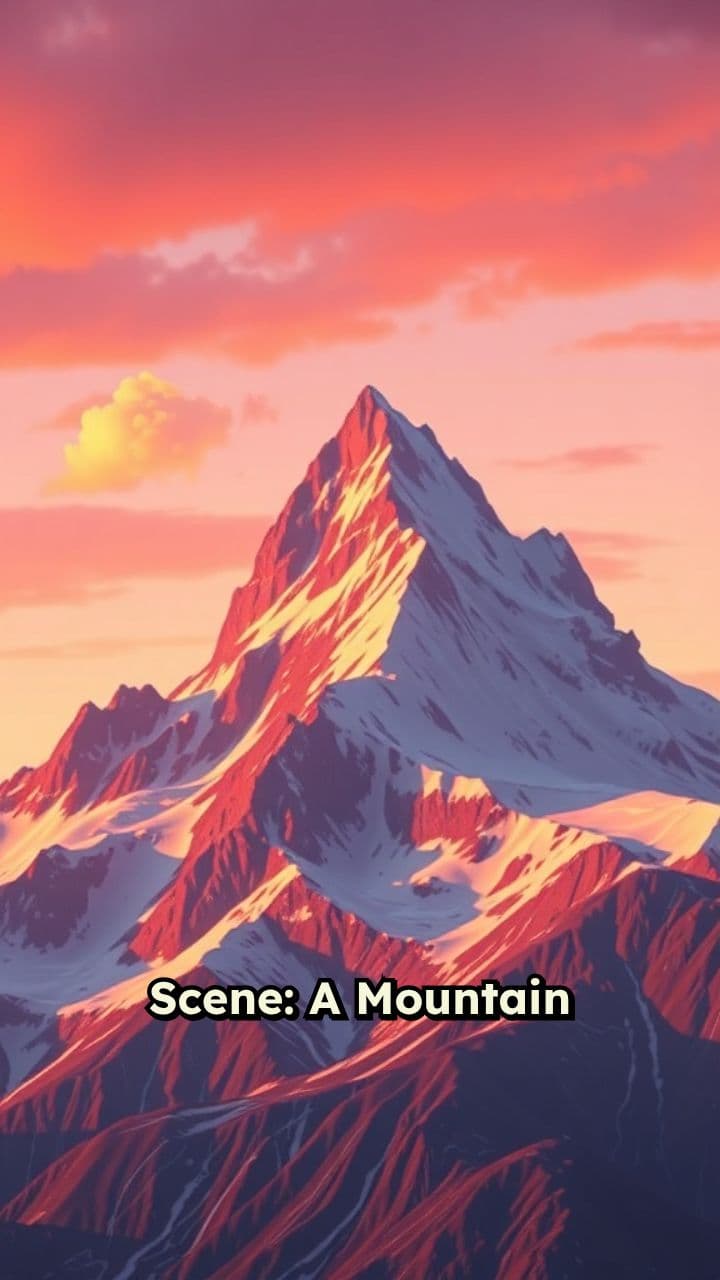 Mountain Peak at Dusk