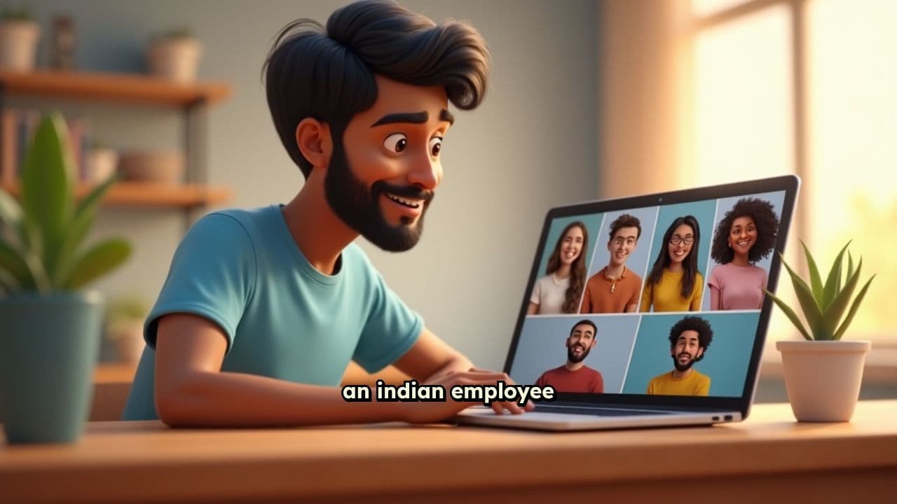 Employee Meeting on Laptop