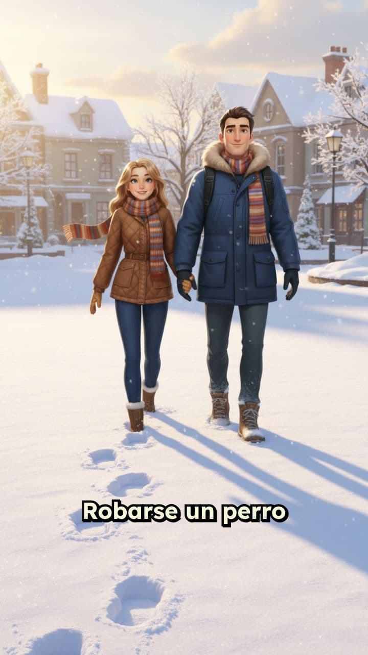 Un perro encontrado en invierno