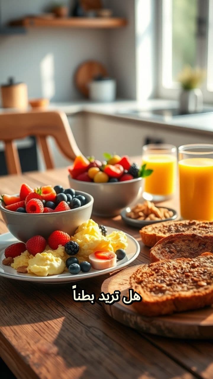 فطور صحي لبطن مسطح