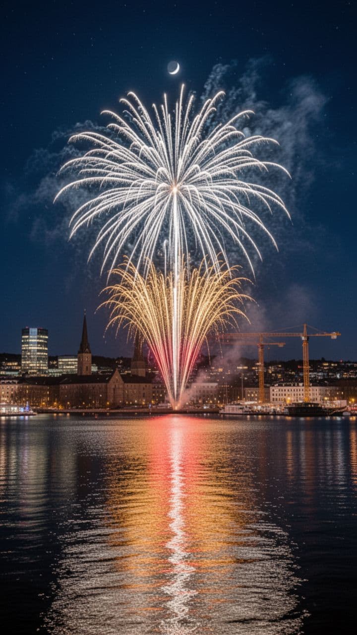 Norges største fyrverkeri over Oslo havn