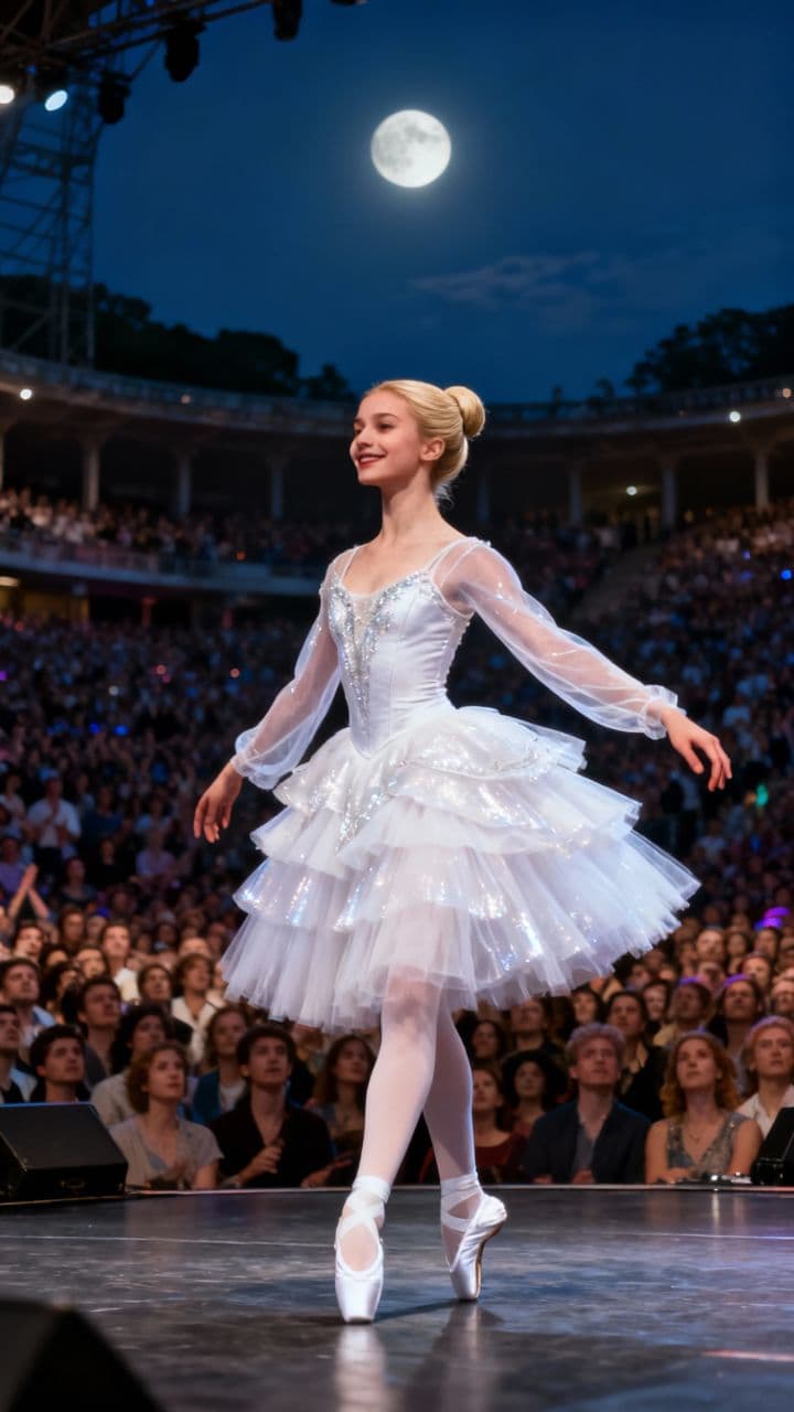 Moonlit Ballet in a Crowded Space