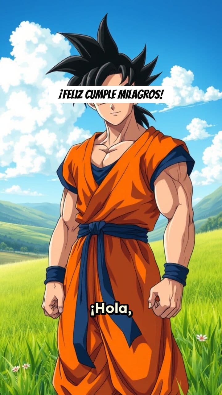 Saludo de Cumpleaños de Goku para Milagros