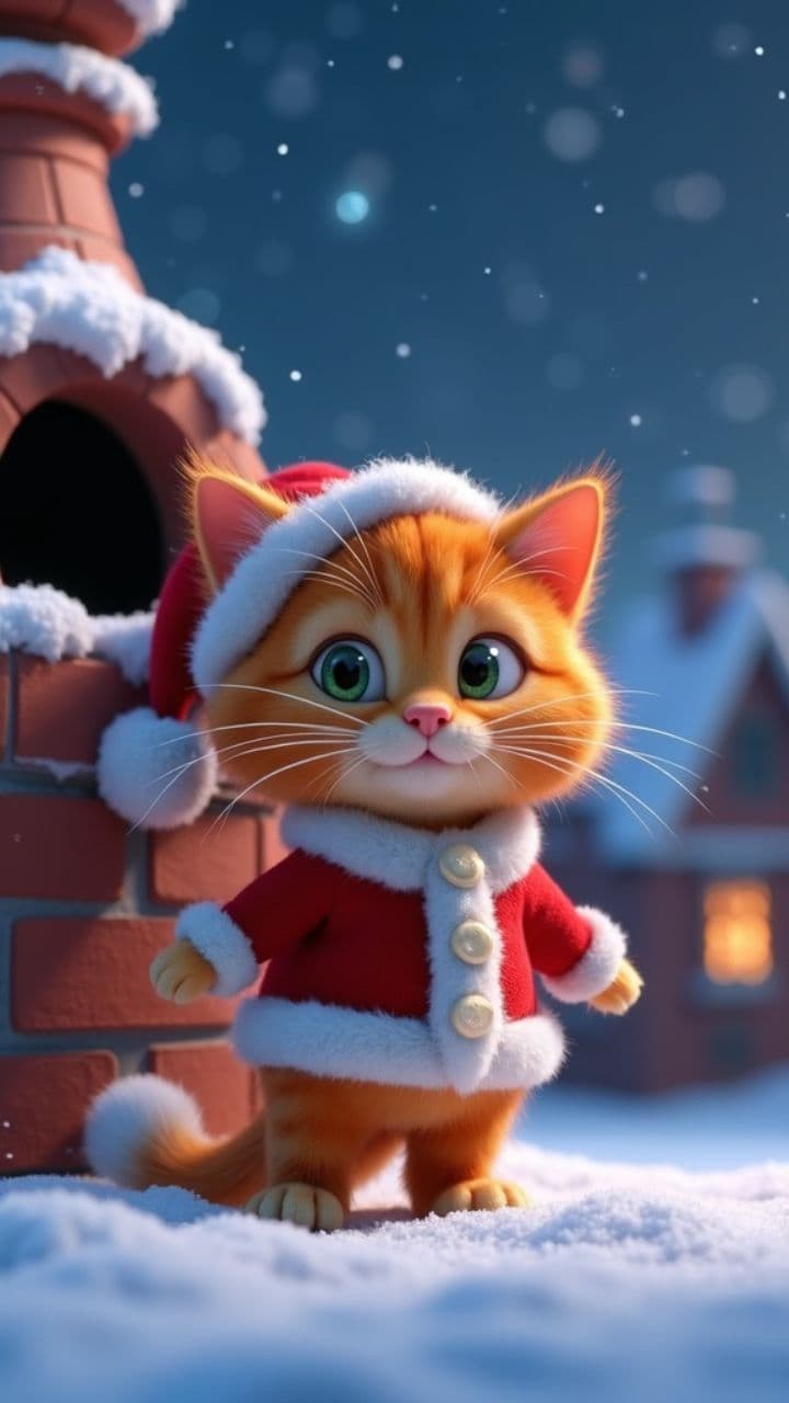 Santa Cat's Fiery Christmas