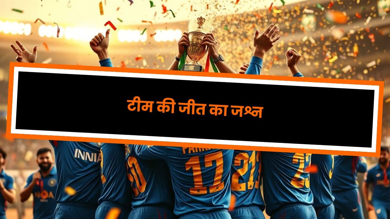 टीम की जीत का जश्न