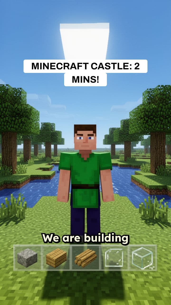 Building a Cool Castle in Minecraft in 2 Minutes!