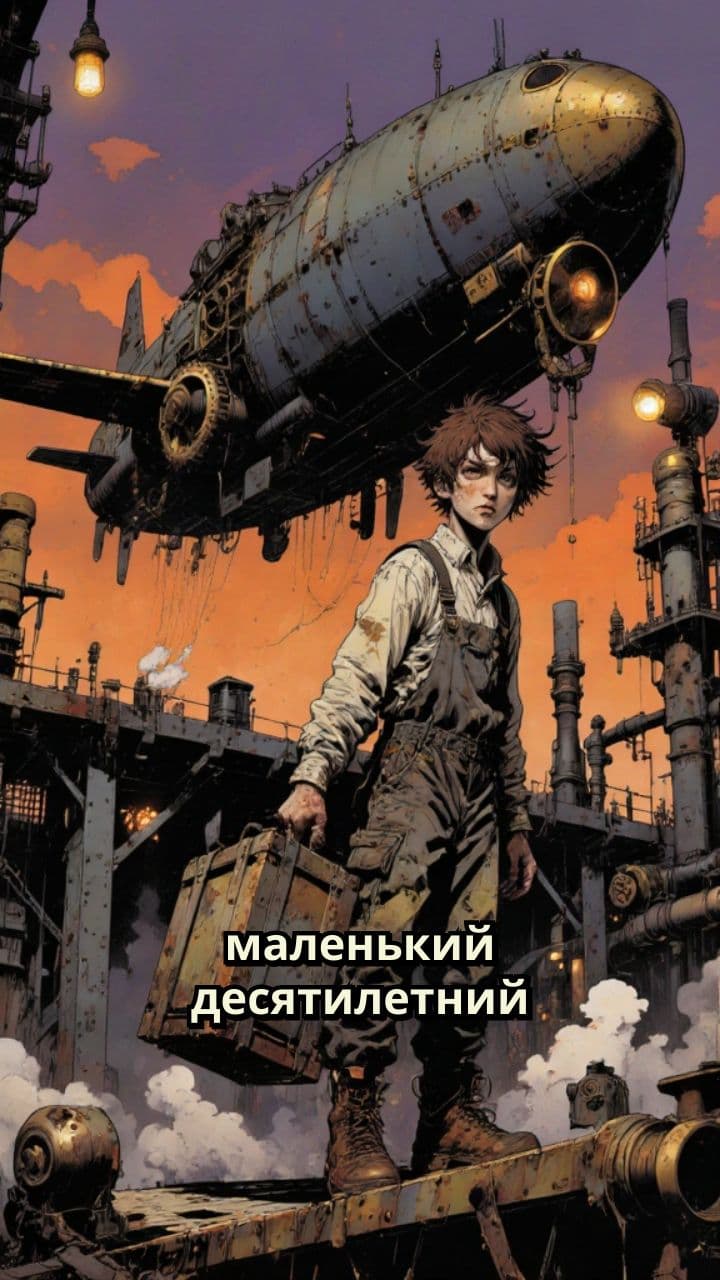 Мальчик разгружает дирижабль