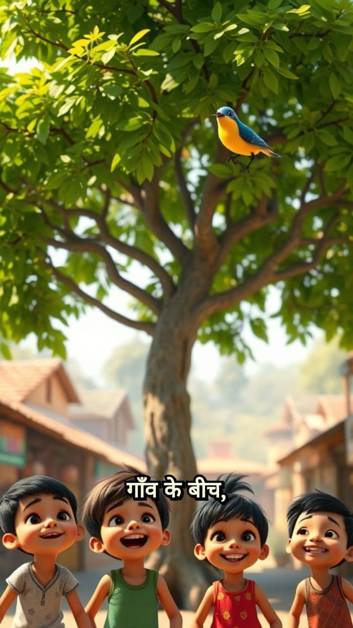 गुदगुदी और कालूपंख का नीम का पेड़