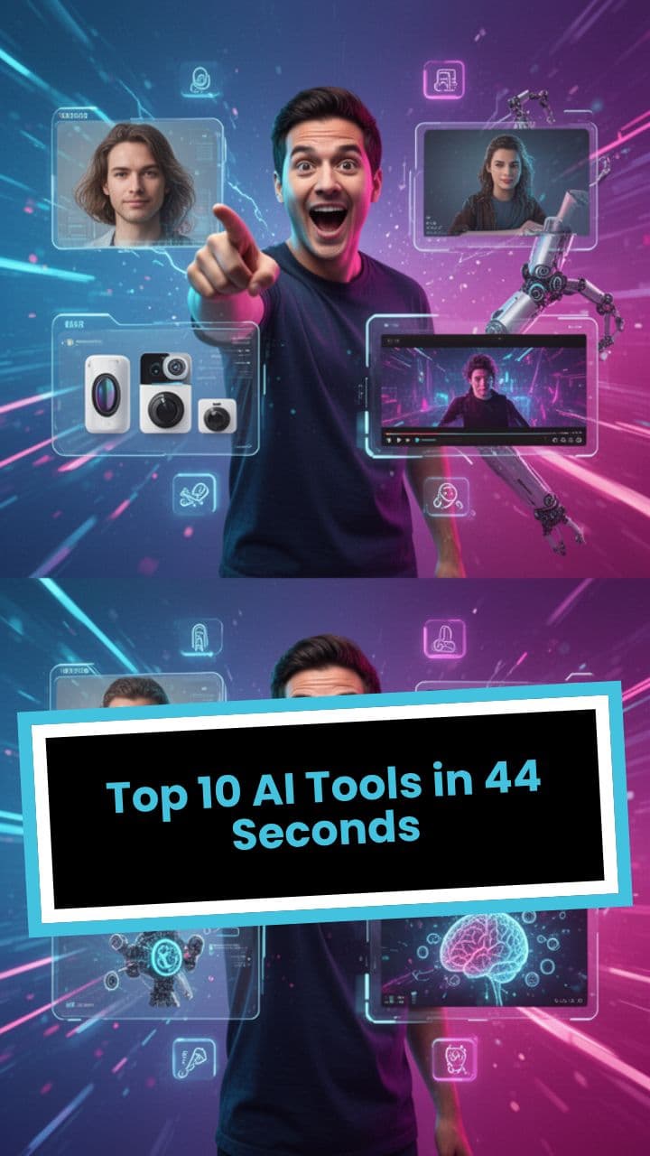 Top 10 AI Tools in 44 Seconds