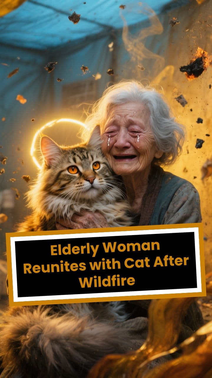 Elderly Woman Reunites with Cat After Wildfire