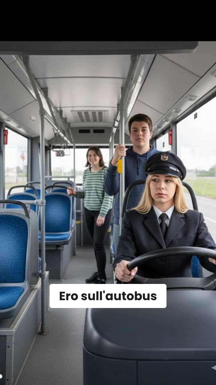 Frenata improvvisa sull'autobus