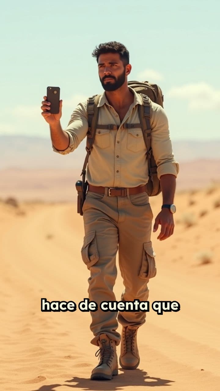 Caminando por el desierto al sol