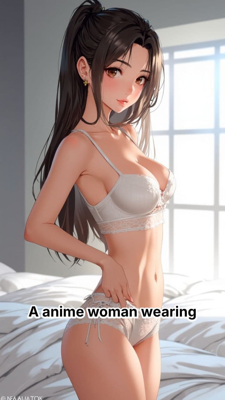 Korean Anime Woman in Underwear