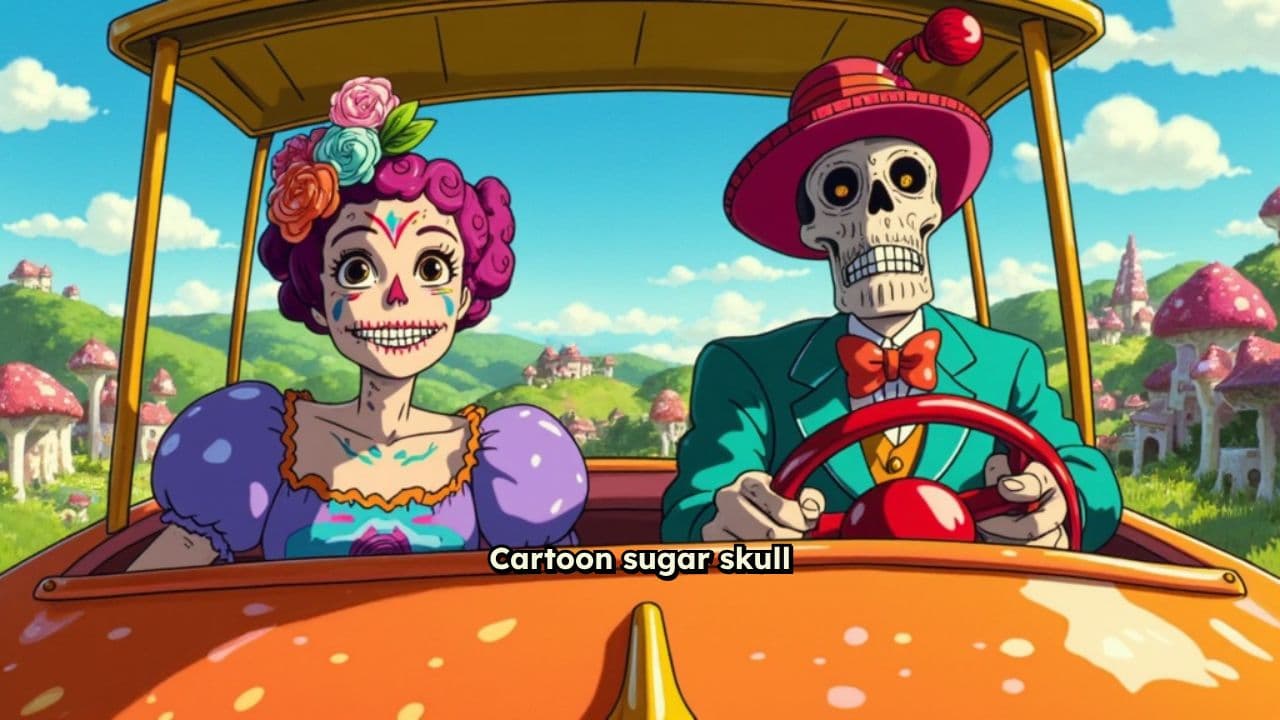 Sugar Skull Clowns in a Car