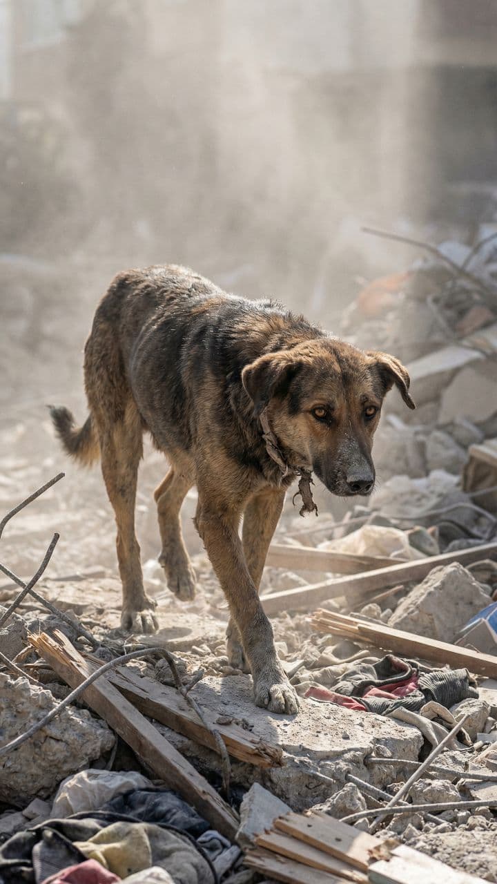 Perro rescatado tras 10 días bajo escombros