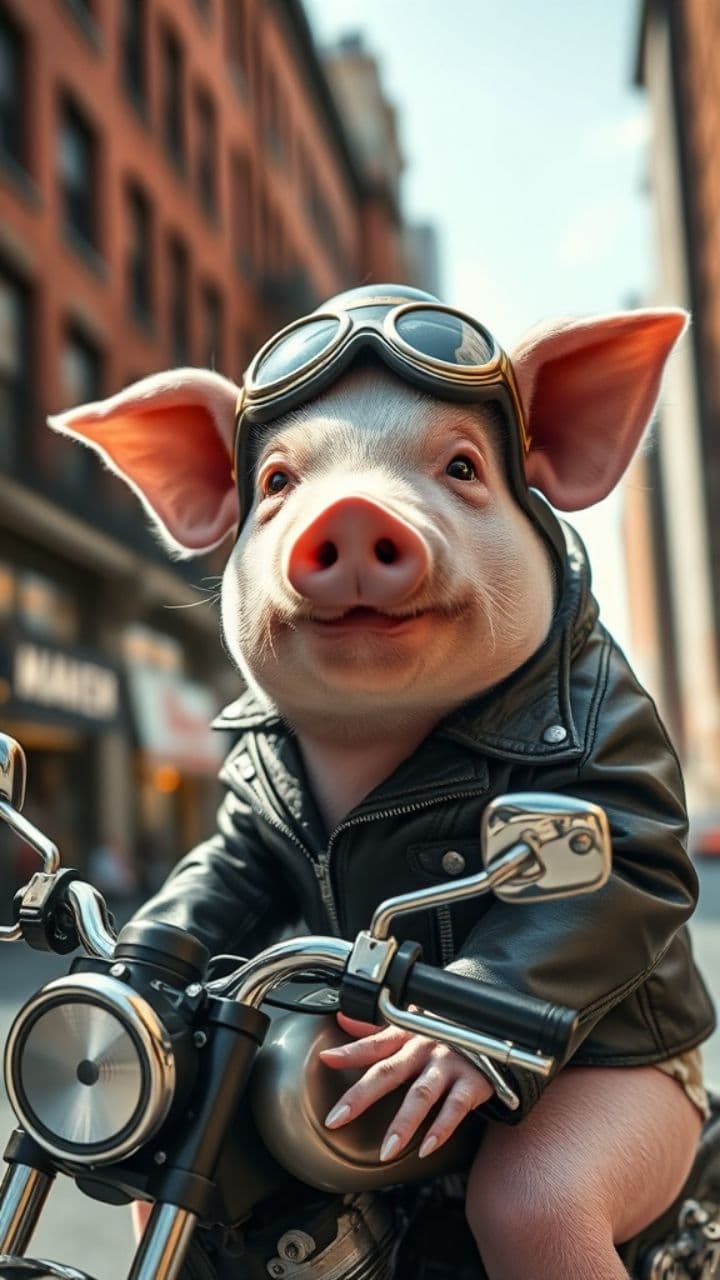 Hog on a Hog: NYC Biker Pig