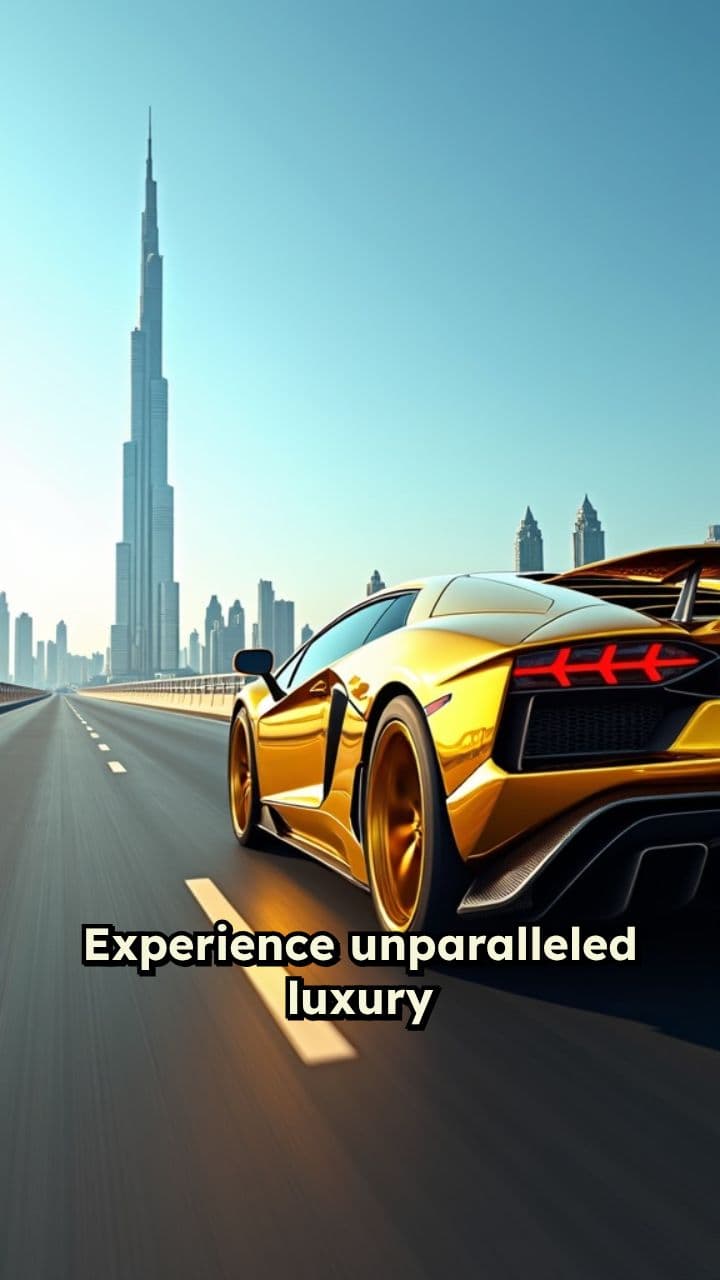 Gold Lamborghini Dubai Drive