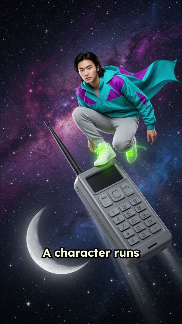 Retro Phone Flight Into Stars