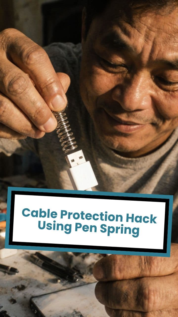 Cable Protection Hack Using Pen Spring