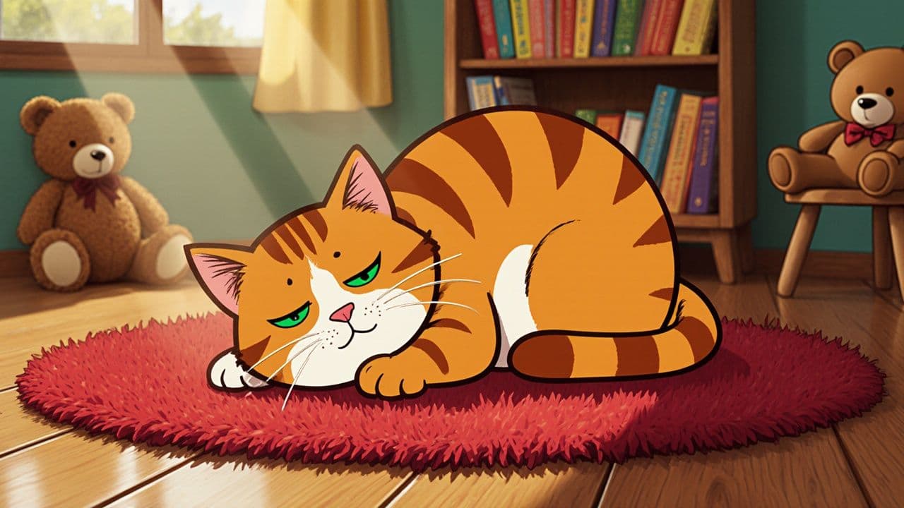 The Sleepy Cat and the Floppy Hat