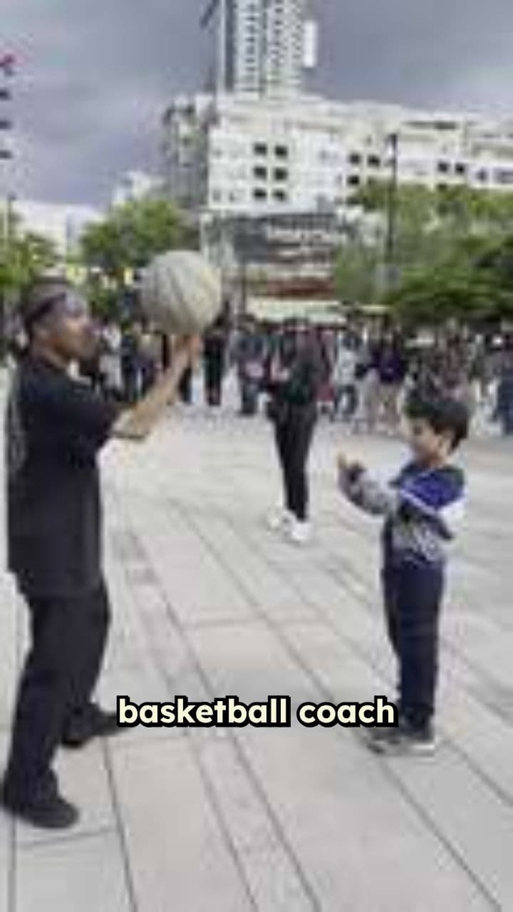 Basketball Coach Teaching Kids Techniques