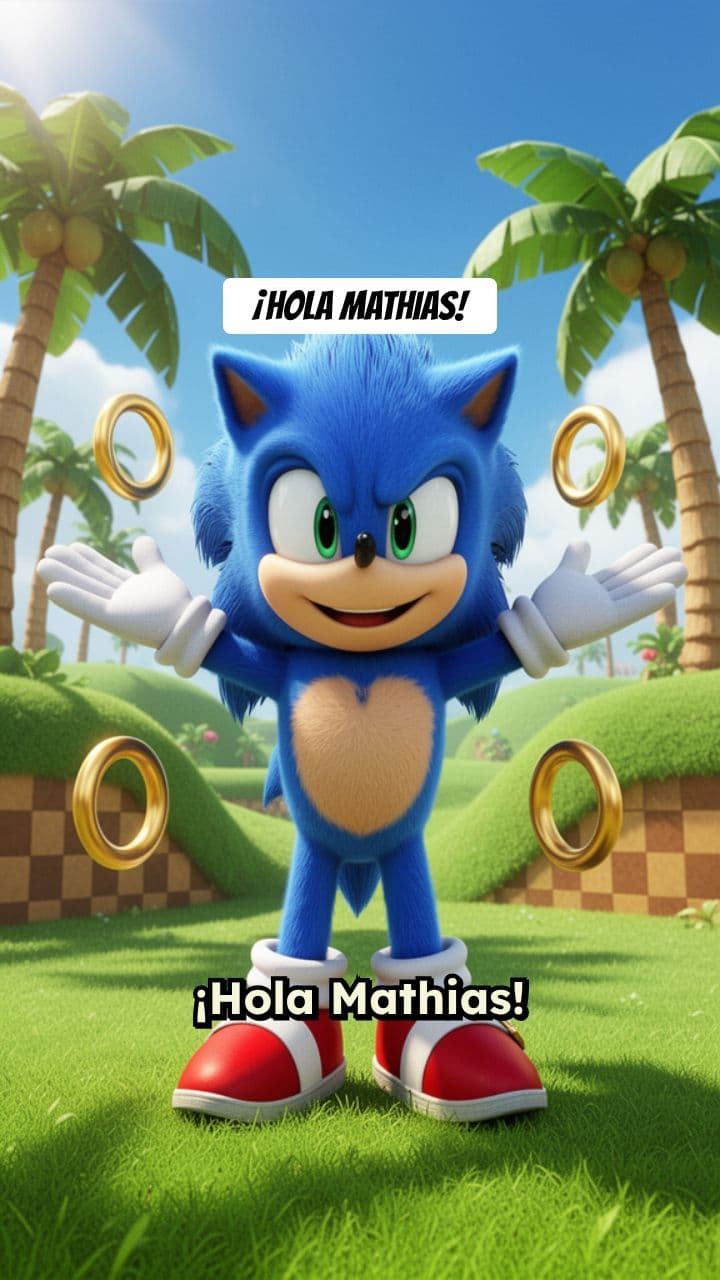 Mensaje de Cumpleaños de Sonic para Mathias