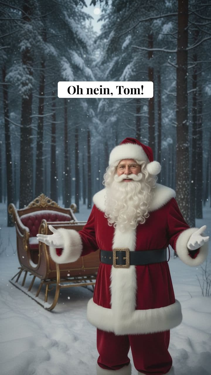 Santas Missgeschick im Schnee