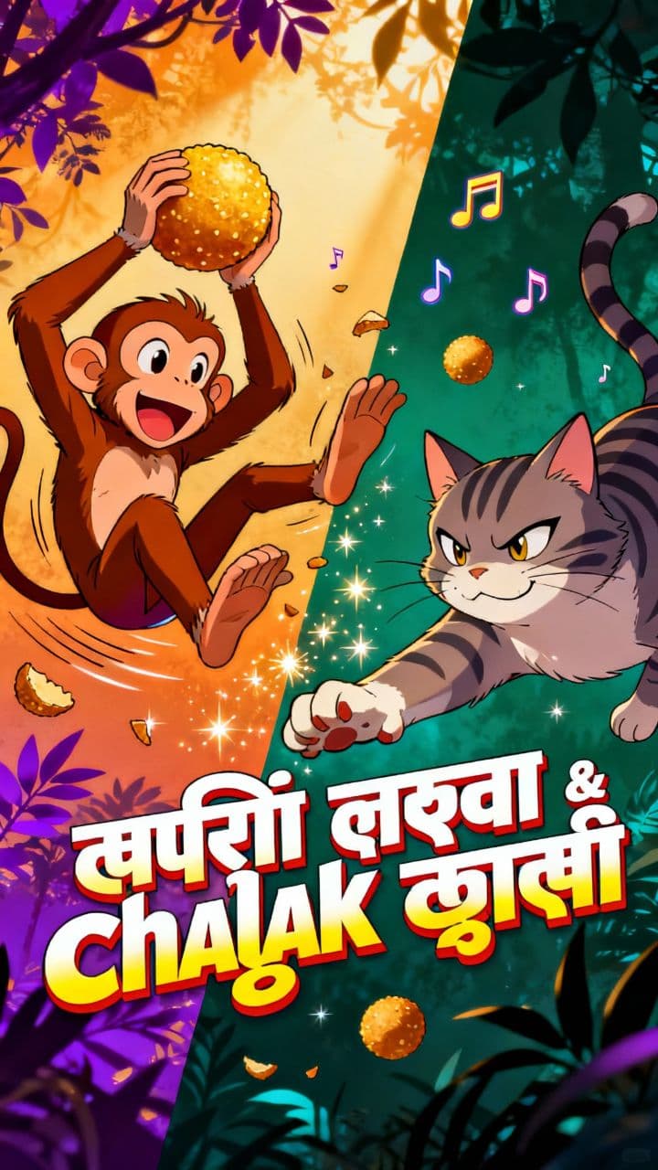 शरारती बंदर और चालाक बिल्ली