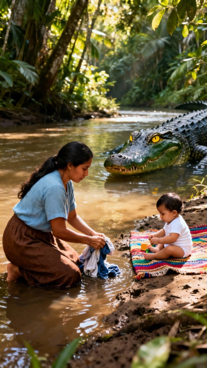 "Instante de Peligro en la Selva"