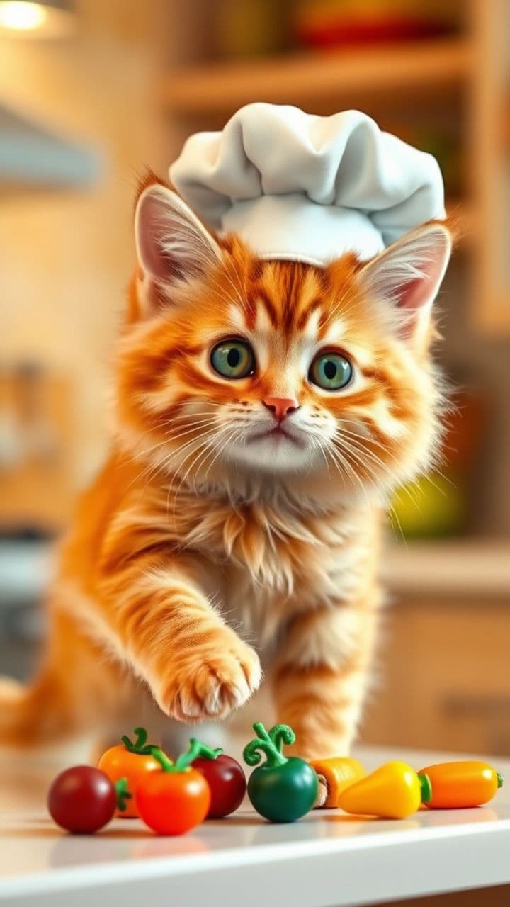 Happy Chef Cat
