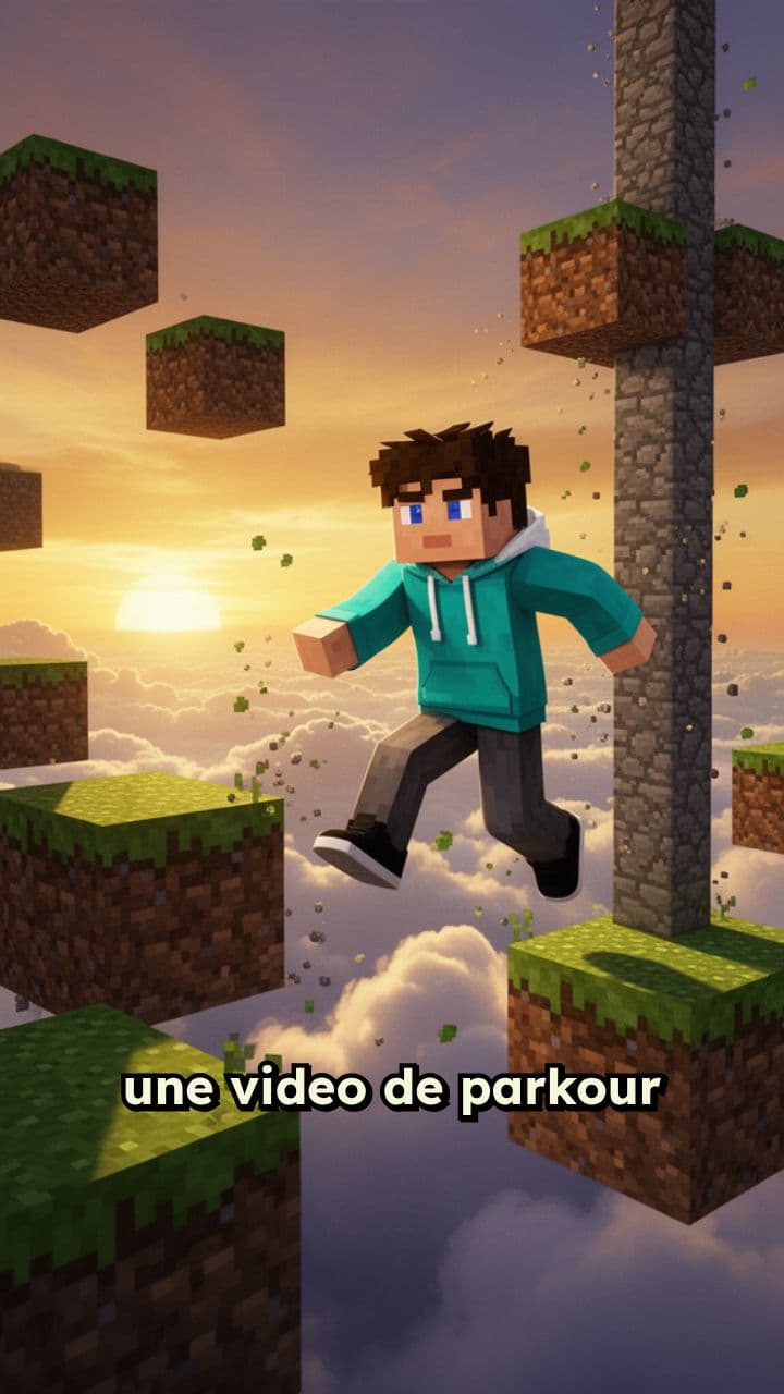 Parkour Minecraft satisfaisant en 45 secondes