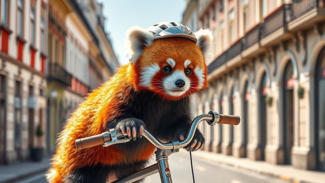 Panda Vermelho Ciclista em Viana do Castelo