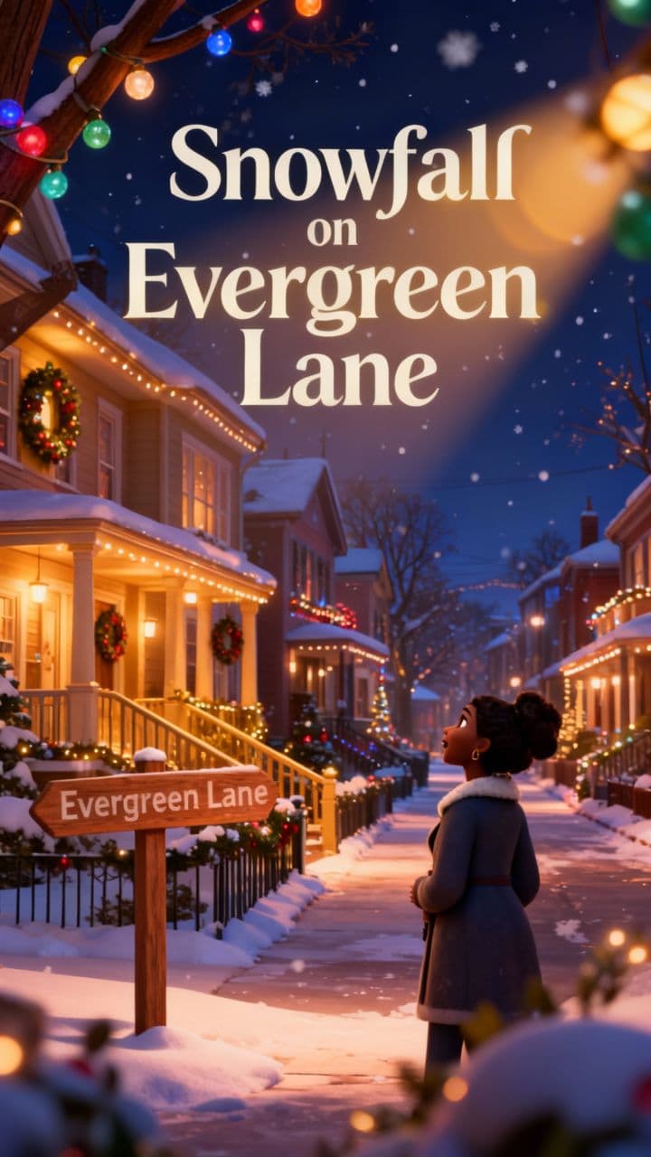 Snowfall on Evergreen Lane
