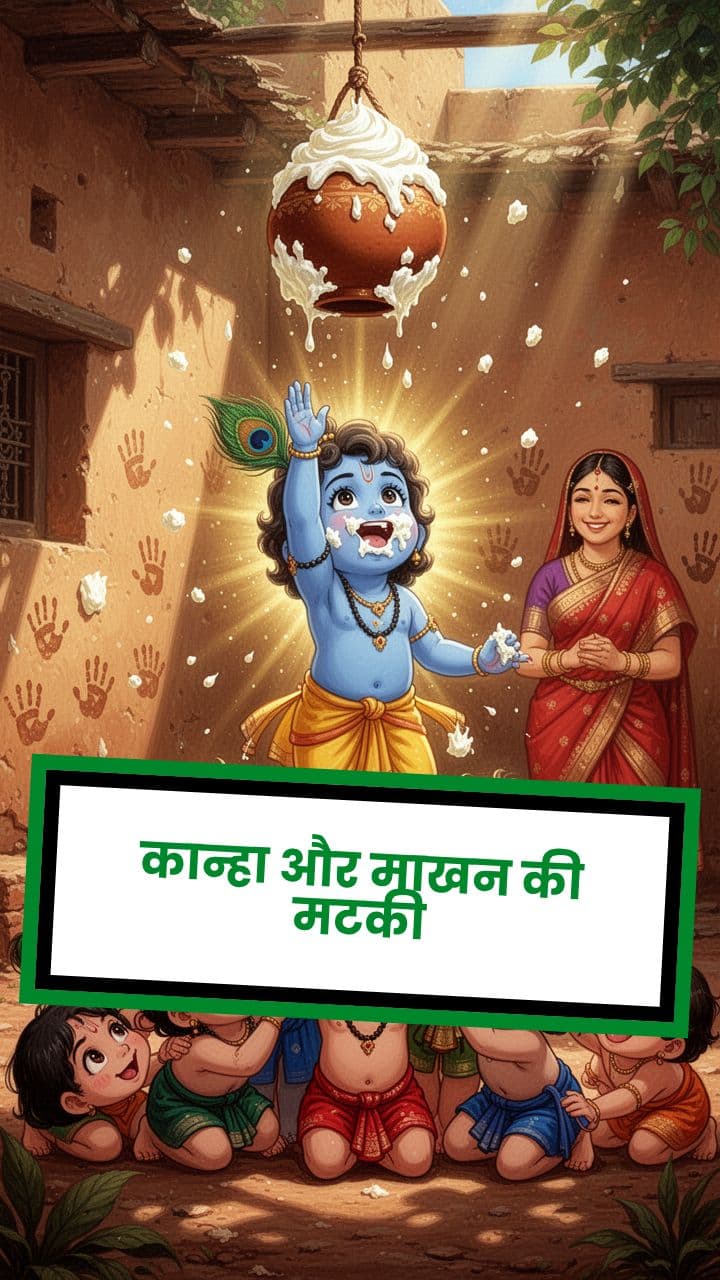 कान्हा और माखन की मटकी