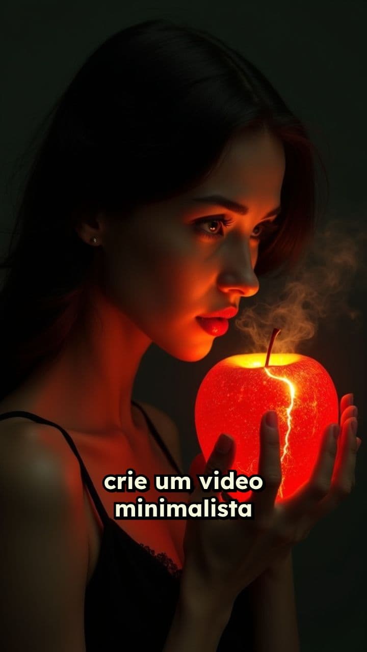 Mujer comiendo una manzana de lava