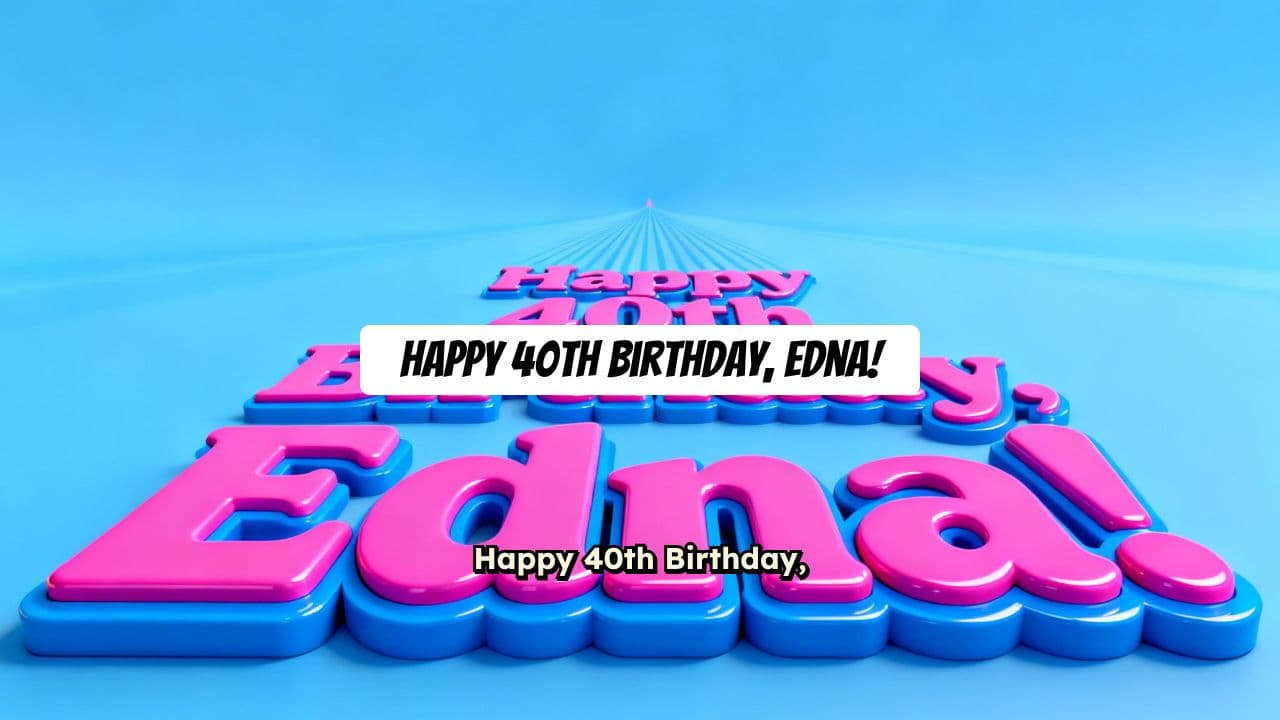 Happy 40th Birthday, Edna!