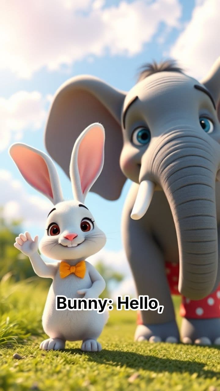 Bunny and Elephant at the Pool