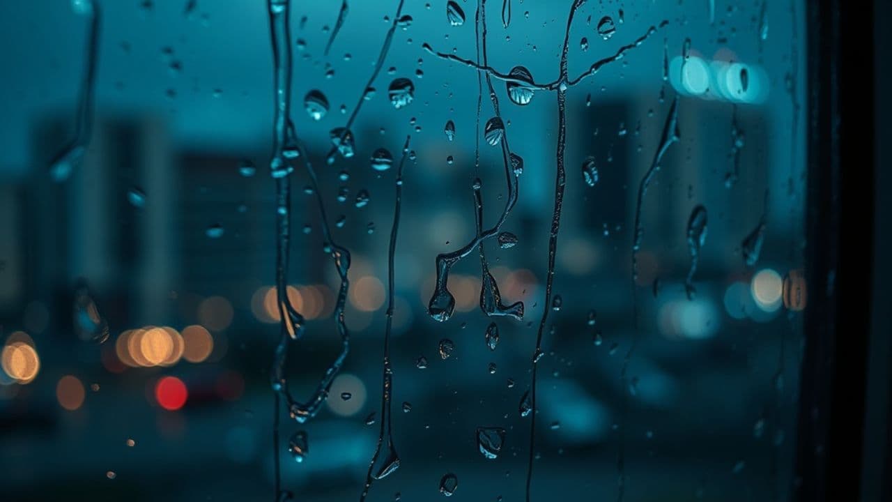 비 오는 다리 위에서