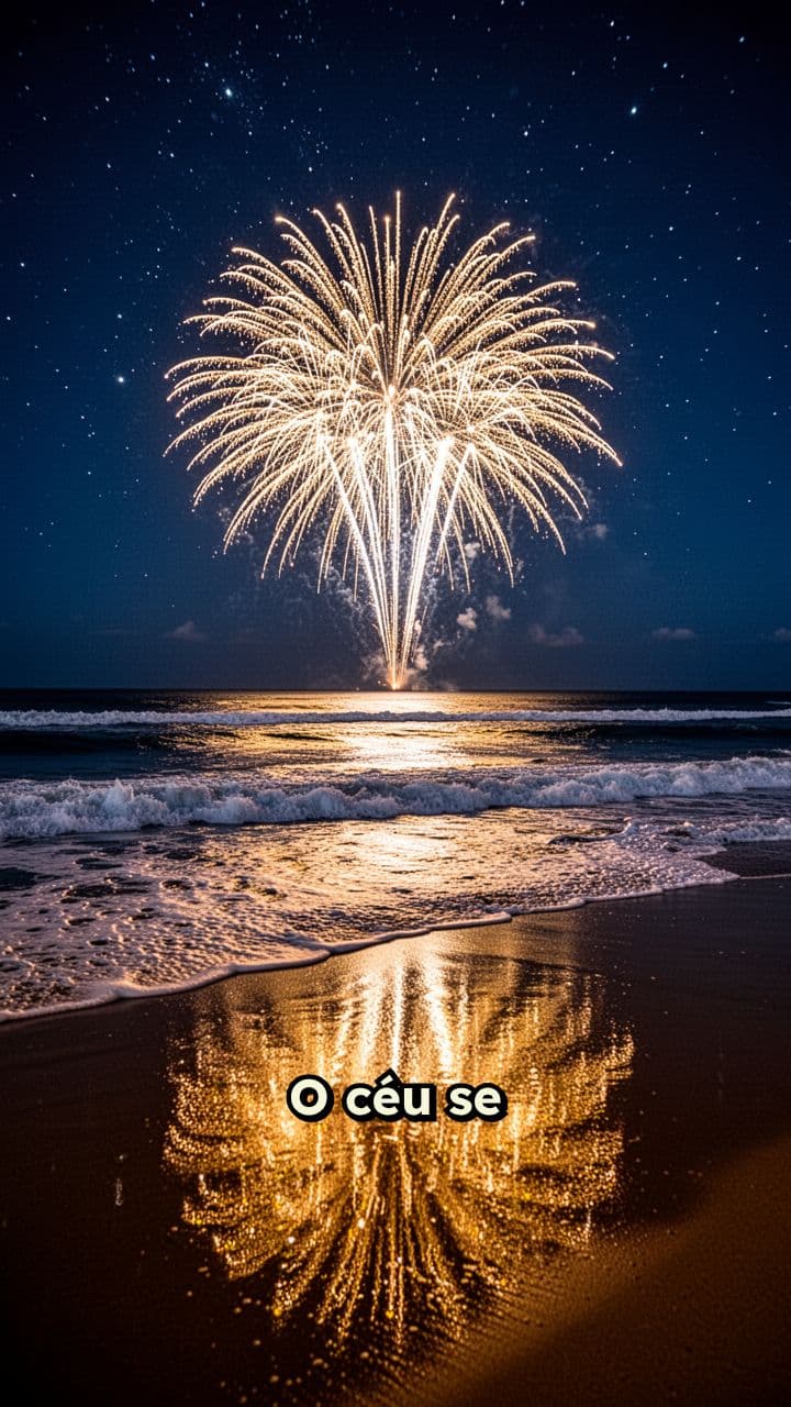 Celebração de Ano Novo 2026 na Praia