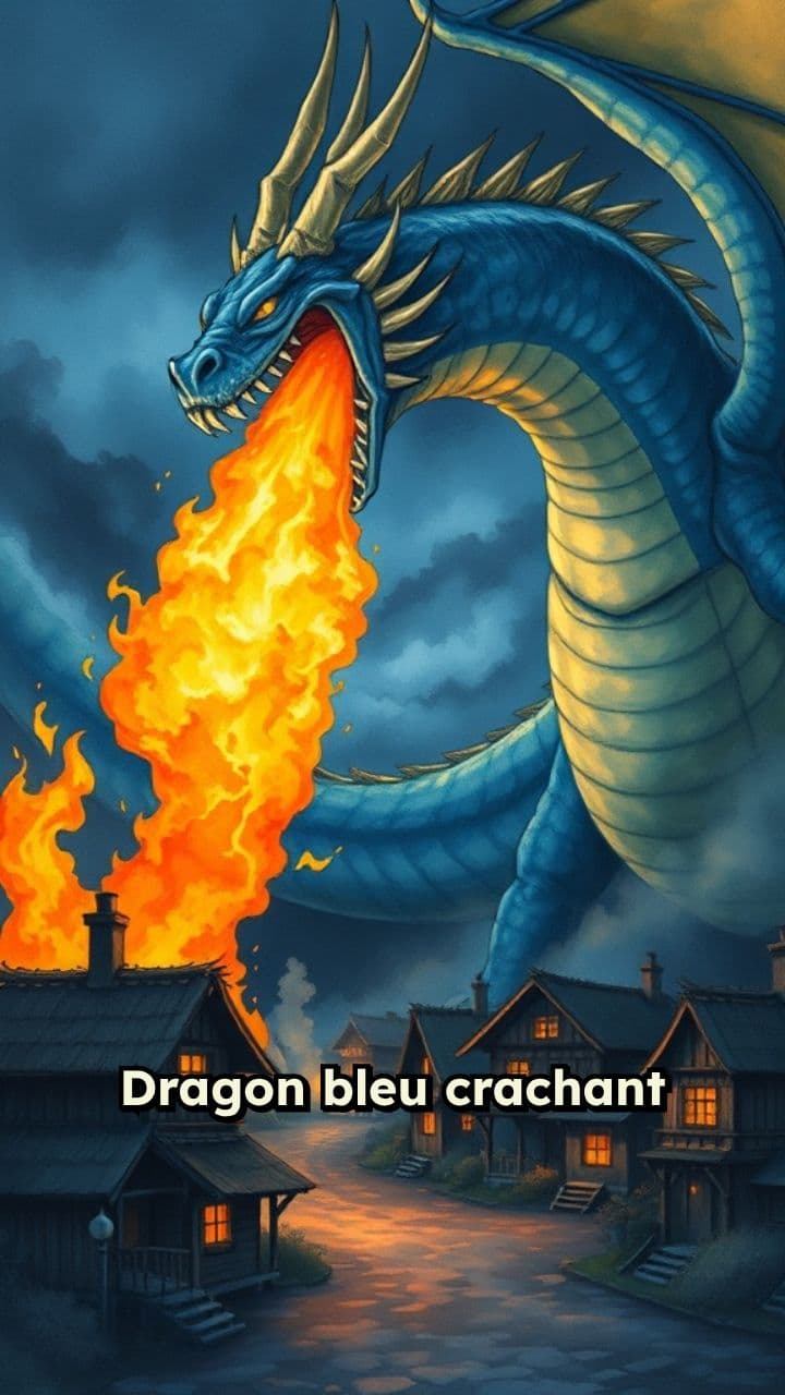 Dragon de feu attaque un village