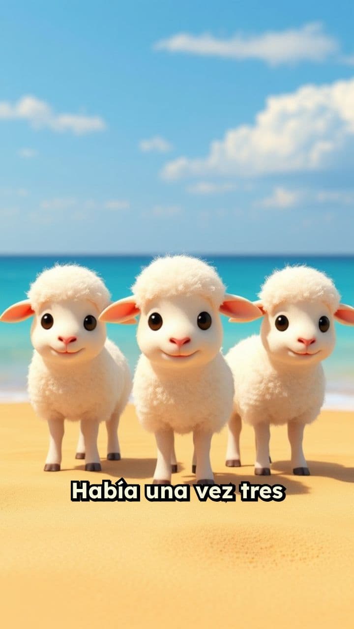 Las tres ovejitas en la playa