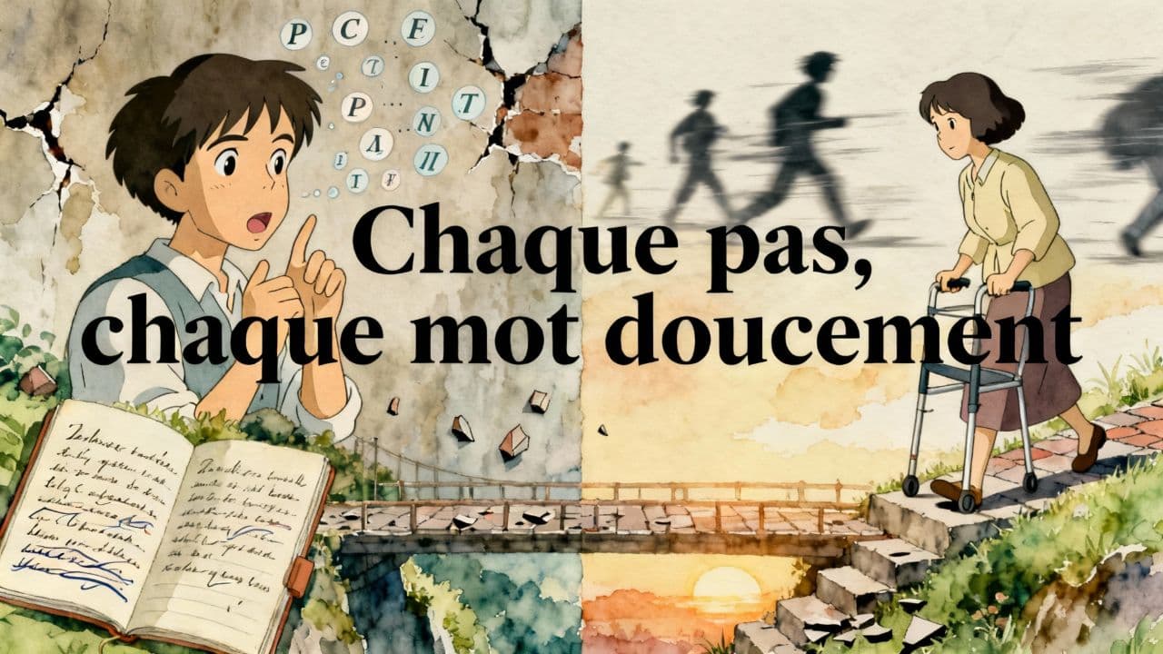Chaque pas, chaque mot doucement