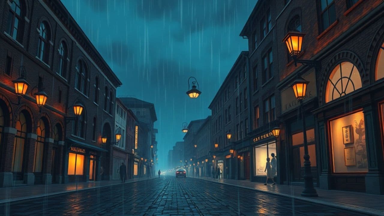 一つの傘のタンゴ夜景