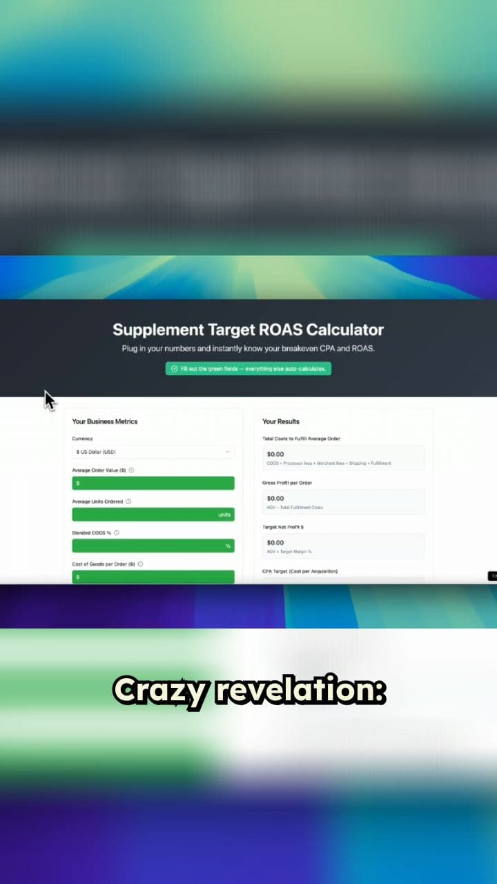 Mind-Blowing Supplement Profit Calculator