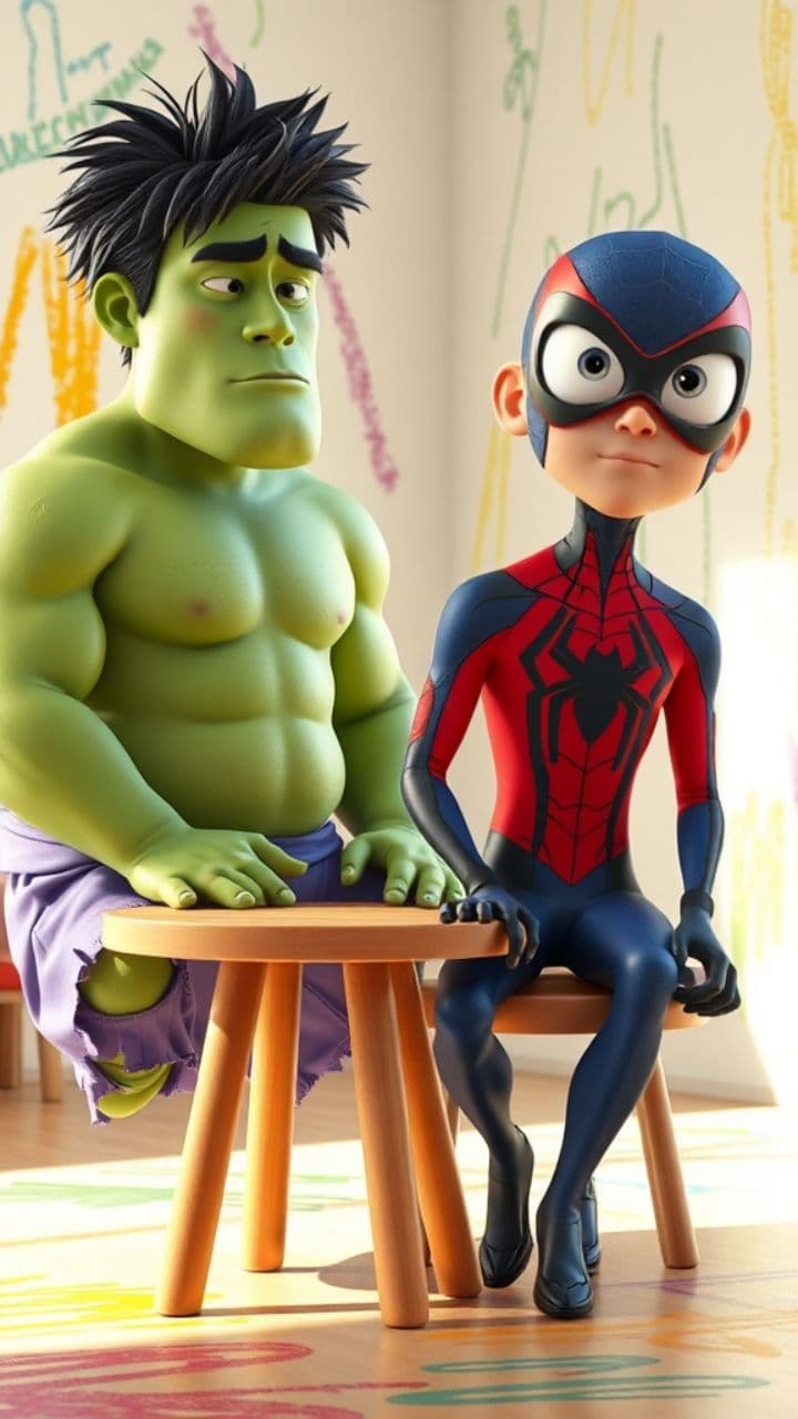 Hulk and Spiderman's Table Time